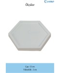 Dekoratif Kase Beyaz Renk Takı Kutusu Yüzük Kolye Kutusu Mum Tabağı Takı Organizer Altıgen Model